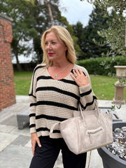 Stone Stripe Knit Jumper Nicole