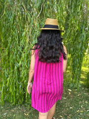 Lipstick Striped Sleeveless Dress Tiana