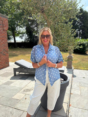 Denim Polka Dot Blouse Kathy