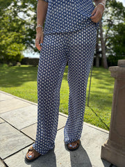 Navy Geometric Pattern Co-ord Indie