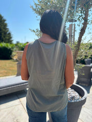 Khaki Layered Sleeveless Top Kaitlyn