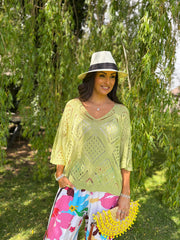 Lime Diamond Knit Matilda
