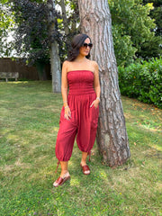 Rust Cargo Pocket Jumpsuit Verity