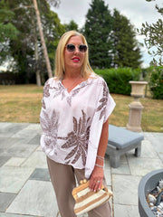 Pink Palm Leaf Top Millie