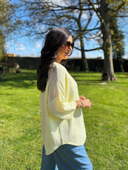 Lemon Boho Daisy Bubble Cotton Top Skye