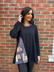 Black Abstract Knit Top Danielle