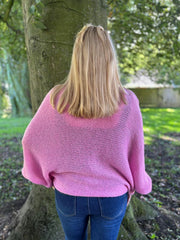 Pink Knitted Wrap Jumper Nell