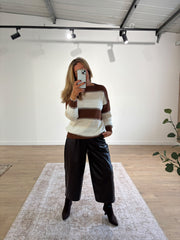 Chocolate Striped Knit Angelica