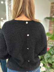 Black Back Detail Knit Top Billie