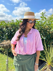 Pink Lace Detail Blouse Hattie
