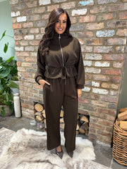 Chocolate Drawstring Co-Ord Skylar