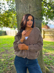 Mocha Cosy Knit Cardi Sofia
