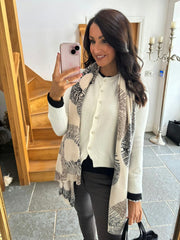 Winter White Layered Knitted Cardigan Evelyn