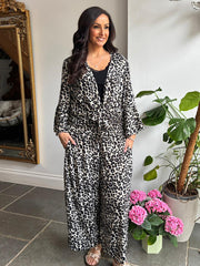Leopard Tie Front Trouser Set Kristina