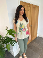 Gold Tropical Shimmer Top Harriet