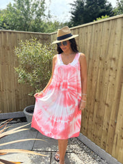 Coral Tie Dye Dress Krystal