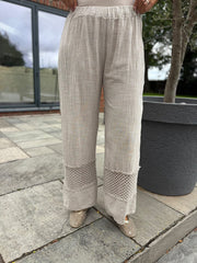 Stone Crochet Detail Trousers Thelma