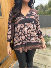 Chocolate Animal Ombre Top Trisha