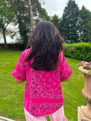 Lipstick Bubble Cotton Paisley Short Sleeve Shirt Jackie
