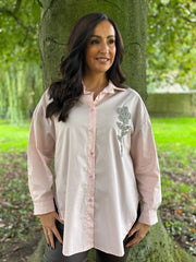 Pink Diamante Flower Shirt Kristie