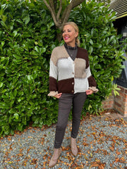 Chocolate Block Stitch Cardigan Maisie