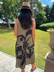 Khaki Artisan Bloom Dress Emily