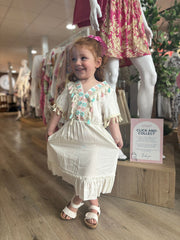 White Tassel Trim Dress Lily