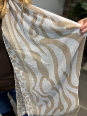 Mocha Mixed Animal Shimmer Scarf