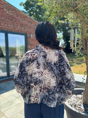 Navy Mixed Animal Print Shirt Davina
