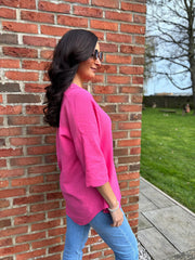 Lipstick Boho Daisy Bubble Cotton Top Skye