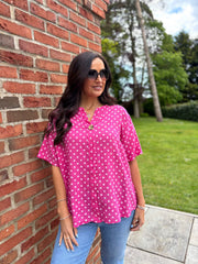 Lipstick Polka Dot Top Everly