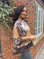 Mauve Oversized Patterned Blouse Indy