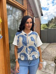 Denim Net Zip Jacket Gina