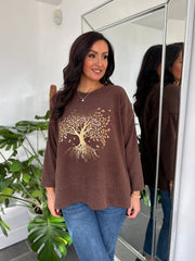 Chocolate Tree of Life Ribbed Sweatshirt Brooke