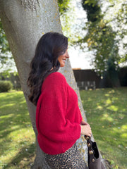 Wine V Neck Knit Roxanne