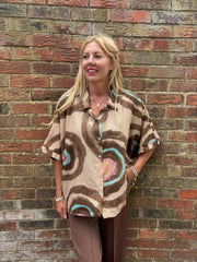 Camel Tie Dye Print Blouse Katherine