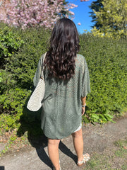 Khaki Shimmer Loose Weave Top Jasmine