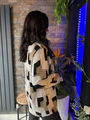 Stone Shimmer Block Print Top Eve