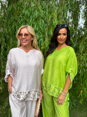 Lime Leopard Trim Co-Ord Theodora
