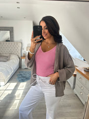 Mocha Bubble Cotton Hooded Jacket Hayley