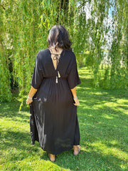Black Sunburst Kaftan Dress Jolene