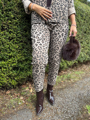 Mocha Leopard Pattern Trousers