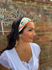 Green Floral Neck/ Head Scarf