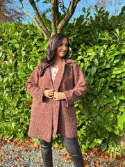 Rust Brushed Wool Coat Bridget