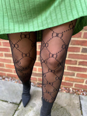 Black Diamond Pattern Tights