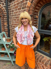 Peach Ditsy Summer Floral Scarf