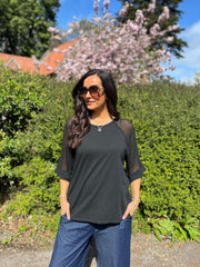 Black Net Sleeve Top Julia