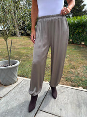 Mocha Shimmer Cuffed Trousers Aubrey
