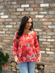 Red Floral Top Anais