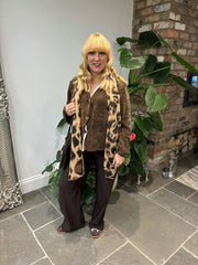 Chocolate Chenille Layered Cardigan Emily